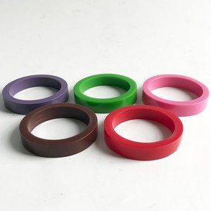 Vintage Multicolor Circular Napkin Rings Set of 5